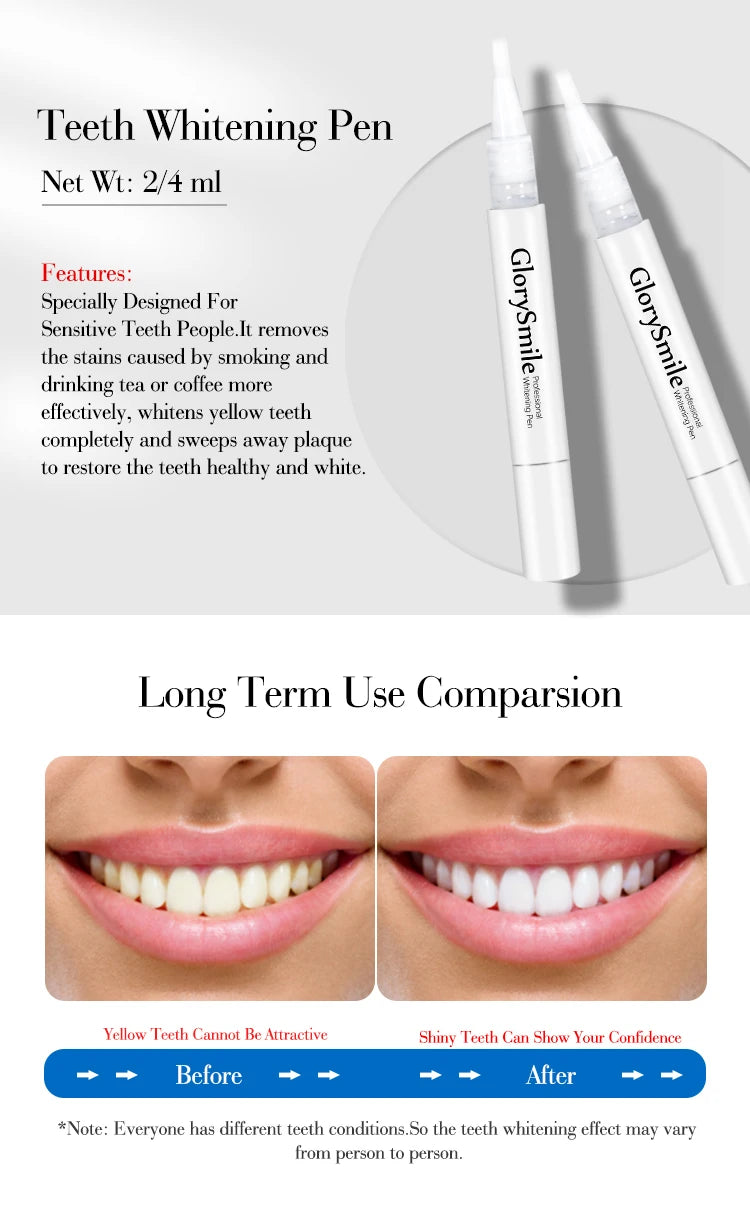 Teeth Whitening Kit with None Peroxide Gel and Wireless Blue Light