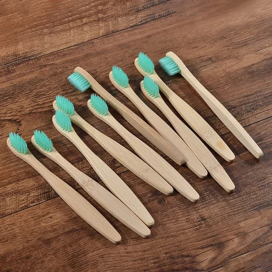 Family pack Bamboo Toothbrushes 10pcs