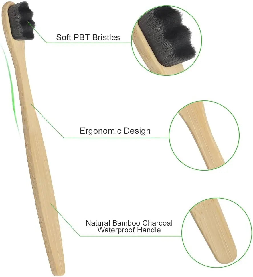 4 Soft Bristle Bamboo Micro-Nano Toothbrushes