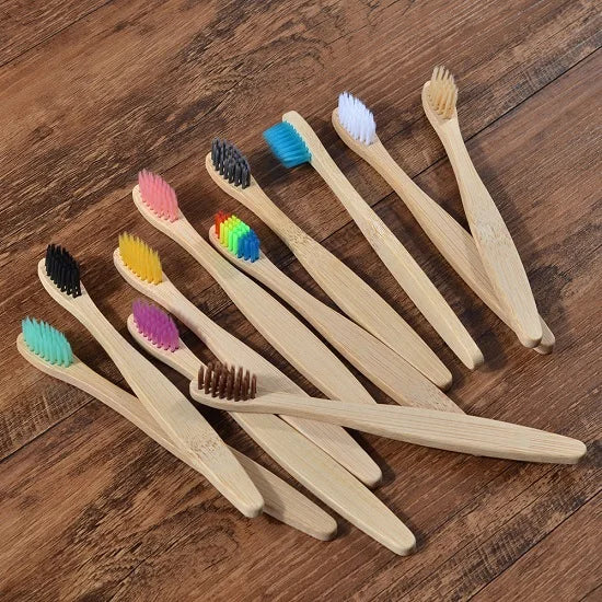Family pack Bamboo Toothbrushes 10pcs