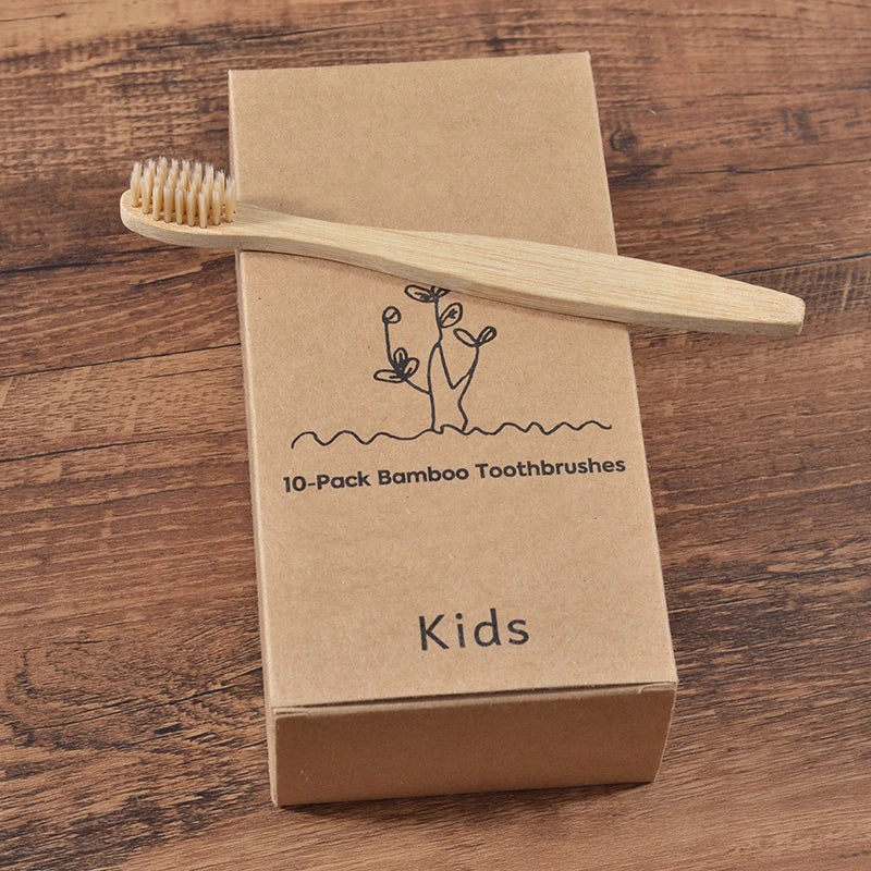 Family pack Bamboo Toothbrushes 10pcs