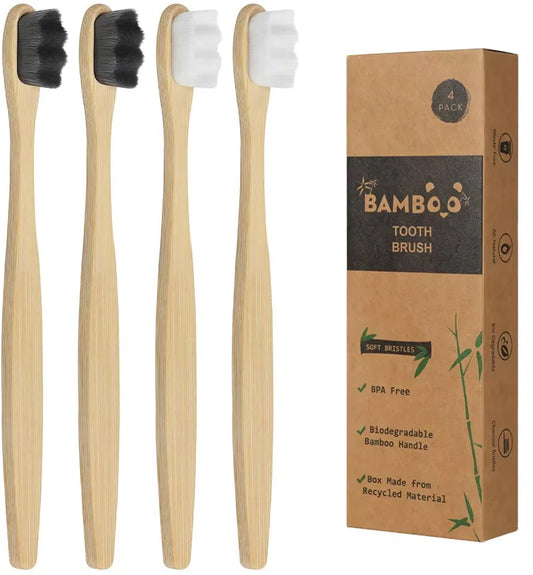 4 Soft Bristle Bamboo Micro-Nano Toothbrushes
