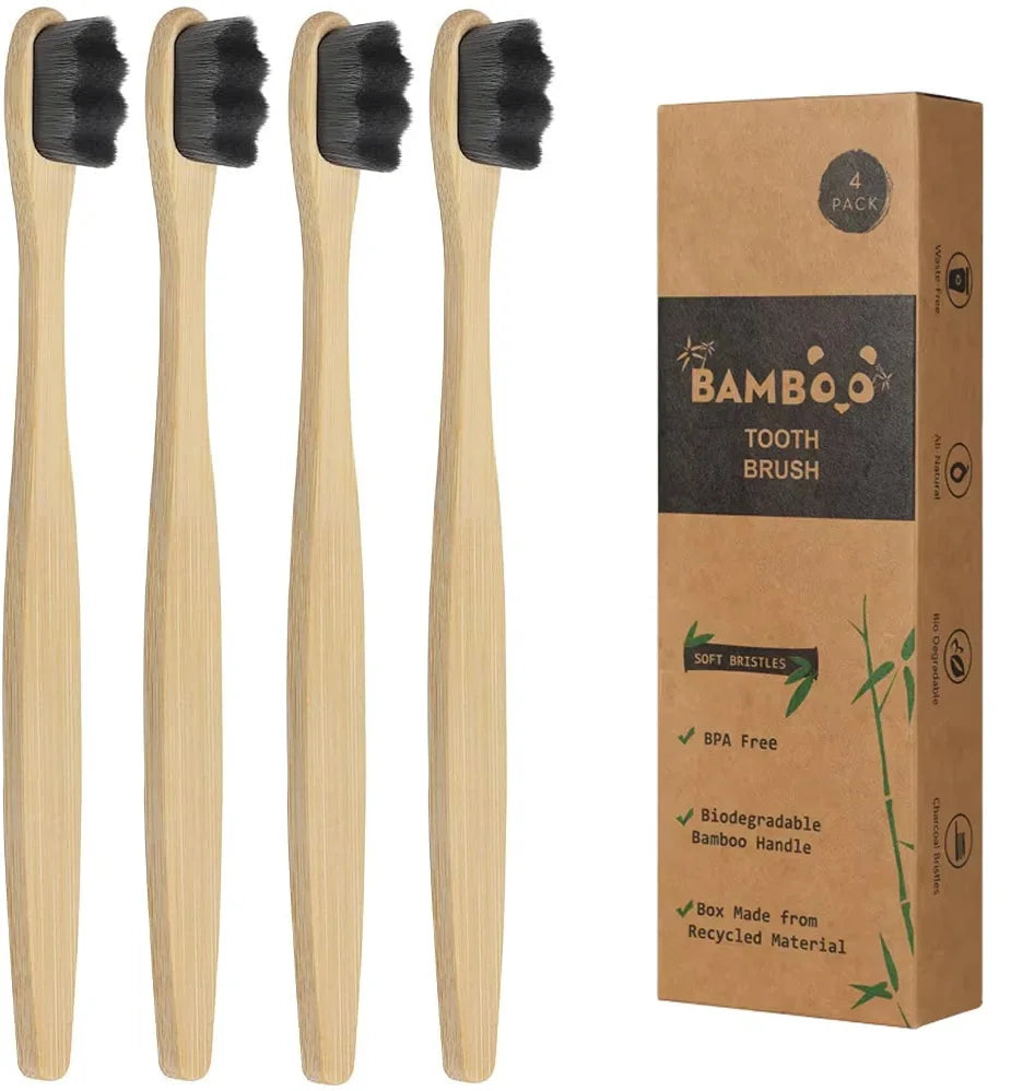 4 Soft Bristle Bamboo Micro-Nano Toothbrushes