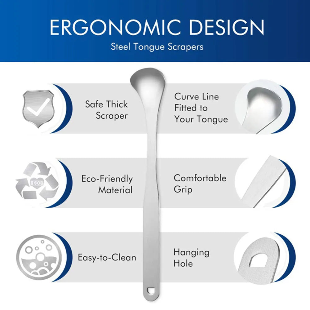 Tongue Cleaner set With Travel Handy Case Stainless