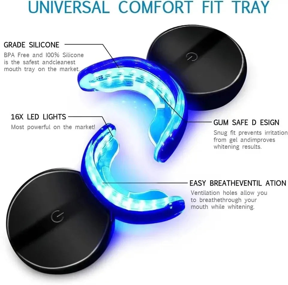 Teeth Whitening Kit with None Peroxide Gel and  Wireless Blue Light