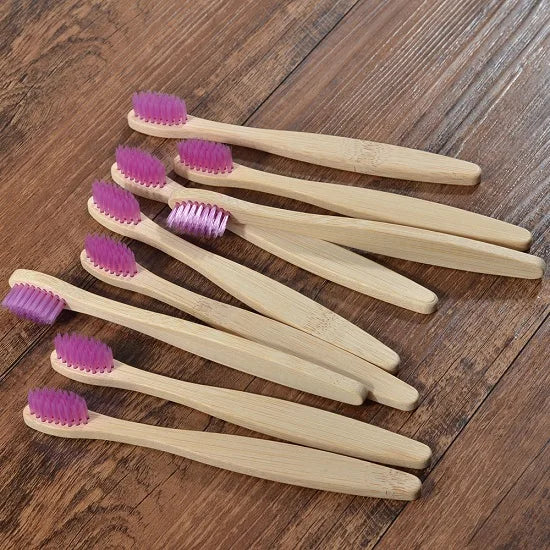 Family pack Bamboo Toothbrushes 10pcs