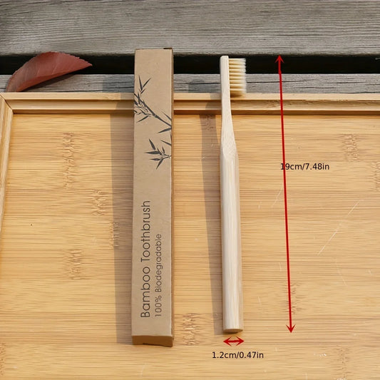 4 Bamboo Wooden Cylindrical Toothbrushes