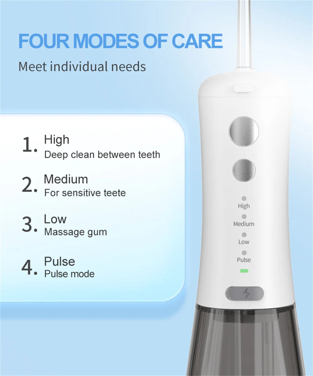 Water Flosser Dental Oral Irrigator Teeth Cleaner 350ml 4 Modes